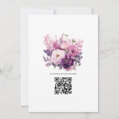 Mauve Floral Wedding Einladung (Rückseite)