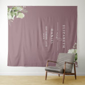 Mauve Floral Wedding Foto Stand Hintergrund Wandteppich (Beispiel (Horizontal))