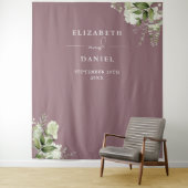 Mauve Floral Wedding Foto Stand Hintergrund Wandteppich (Beispiel)