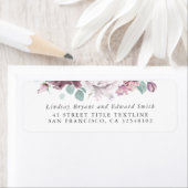 Mauve Floral Wedding Label (Insitu)