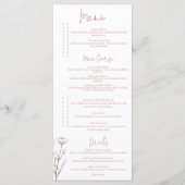 Mauve Floral Wedding Menu Menükarte (Vorderseite)