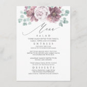 Mauve Floral Wedding Menu Menükarte (Vorderseite)