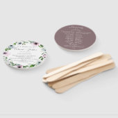 Mauve Floral Wedding Program Hand Fans Fächer (Non-assembled)