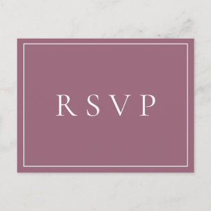 Mauve Floral Wedding RSVP Song Request Einladungspostkarte