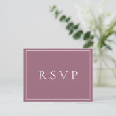 Mauve Floral Wedding RSVP Song Request Einladungspostkarte (Stehend Vorderseite)