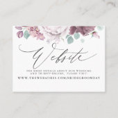Mauve Floral Wedding Website Card Visitenkarte (Vorderseite)