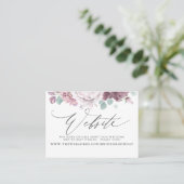 Mauve Floral Wedding Website Card Visitenkarte (Stehend Vorderseite)