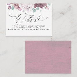 Mauve Floral Wedding Website Card Visitenkarte