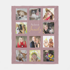 Mauve Foto Blanket Collage Instagram Fleecedecke