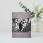 Mauve-Foto mit leuchtenden Lichtern Save the Date Einladung (Stehend Vorderseite)