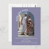 Mauve Foto Save the Date Einladung Postkarte (Vorne/Hinten)