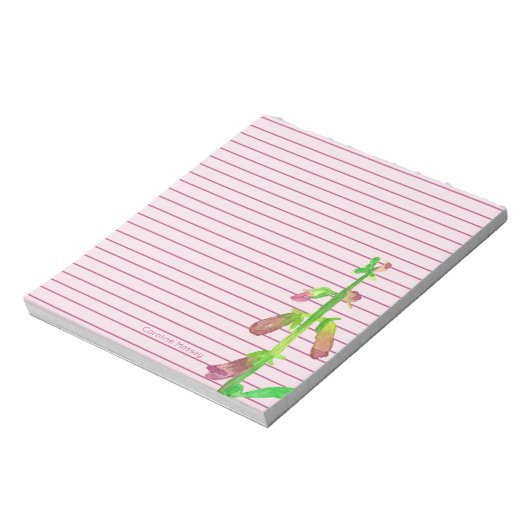 Mauve Foxglove Blume Rosa Linke Personalisiert Notizblock (Rotiert)