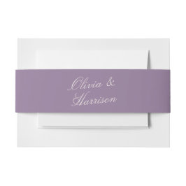 Mauve Garden Calligraphy Invitation Belly Band