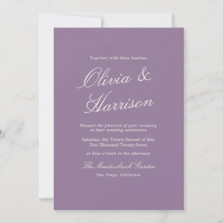 Mauve Garden Calligraphy Wedding Invitation Einladung