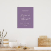 Mauve Garden Calligraphy Wedding Welcome Poster (Küche)