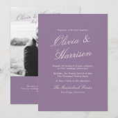 Mauve Garden Photo Wedding Invitation Einladung (Vorne/Hinten)