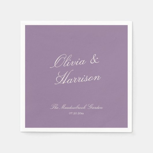 Mauve Garden Wedding Napkins Serviette (Vorderseite)