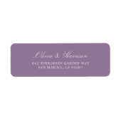 Mauve Garden Wedding Return Address Label (Vorne)