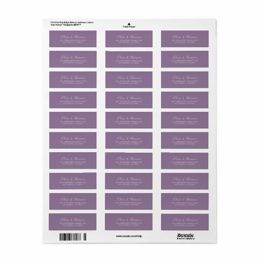 Mauve Garden Wedding Return Address Label (Vorne)