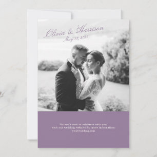 Mauve-Garten-Foto-Hochzeitseinladung Einladung