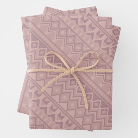 Mauve Geo Wrapping Paper Sheets Geschenkpapier Set (Beispiel)