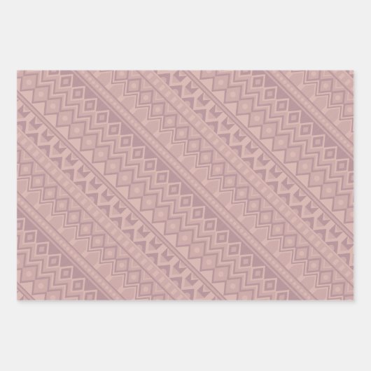 Mauve Geo Wrapping Paper Sheets Geschenkpapier Set (Vorderseite)