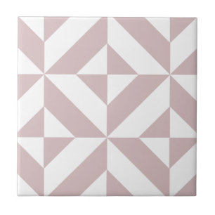 Mauve Geometric Deko Cube Pattern Fliese