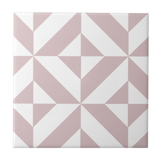 Mauve Geometric Deko Cube Pattern Fliese (Vorderseite)