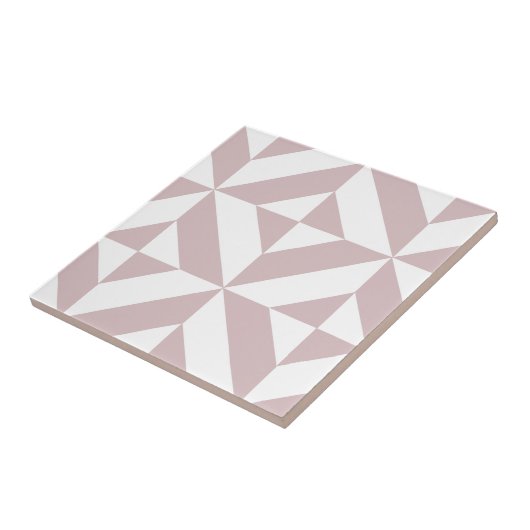 Mauve Geometric Deko Cube Pattern Fliese (Seite)