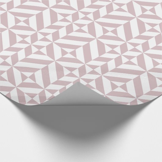 Mauve Geometric Deko Cube Pattern Geschenkpapier (Ecke)