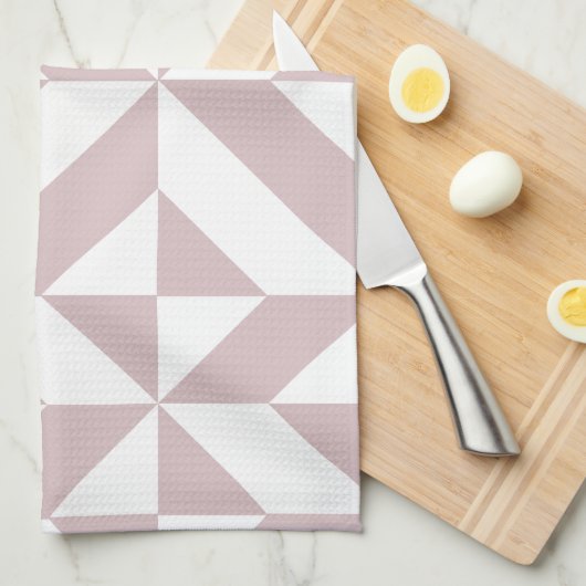Mauve Geometric Deko Cube Pattern Geschirrtuch (Viertel Falte)