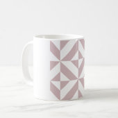 Mauve Geometric Deko Cube Pattern Kaffeetasse (Vorderseite Links)