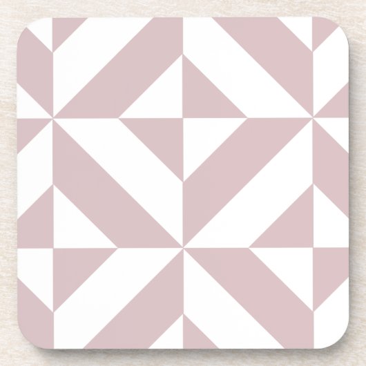 Mauve Geometric Deko Cube Pattern Untersetzer (Vorderseite)