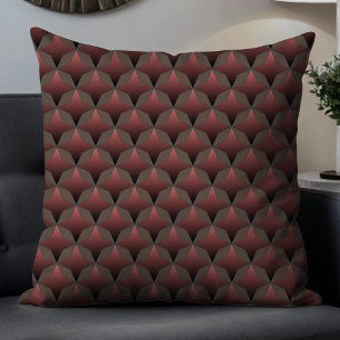 Mauve Geometric Modern Abstraktes Muster in Braun Kissen