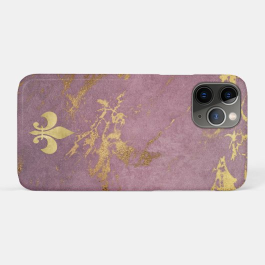 Mauve Gilded Marmor mit Lilie Case-Mate iPhone Hülle (Rückseite (Horizontal))