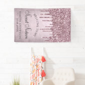 Mauve-Glitzer | Dusty Pink 16 . Geburtstag Banner (Insitu)