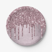Mauve-Glitzer | Dusty Pink Melt Shimmer Pappteller (Vorderseite)