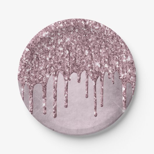 Mauve-Glitzer | Dusty Pink Melt Shimmer Pappteller (Vorderseite)