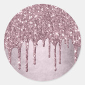 Mauve-Glitzer | Dusty Pink Melt Shimmer Runder Aufkleber (Vorderseite)