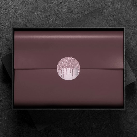 Mauve-Glitzer | Dusty Pink Melt Shimmer Runder Aufkleber