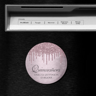 Mauve-Glitzer   Dusty Pink Quinceanera Magnet
