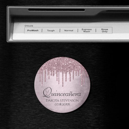 Mauve-Glitzer | Dusty Pink Quinceanera Magnet