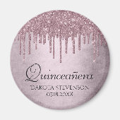 Mauve-Glitzer | Dusty Pink Quinceanera Magnet (Vorne)