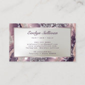 Mauve Glitzer Marmorkarte Visitenkarte (Rückseite)
