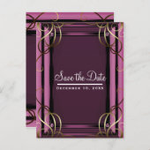 Mauve Gold Elegante Company Save the Date Ankündigungspostkarte (Vorne/Hinten)