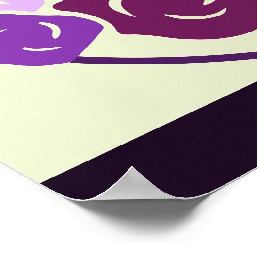 Mauve Grape Lila Bouquet & Butterflies Square Poster (Ecke)