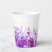 Mauve Gras besprüht Aquarellkunst Hochzeitscups Pappbecher (Rückseite)