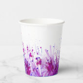 Mauve Gras besprüht Aquarellkunst Hochzeitscups Pappbecher (Rechts)