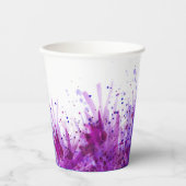 Mauve Gras besprüht Aquarellkunst Hochzeitscups Pappbecher (Vorderseite)