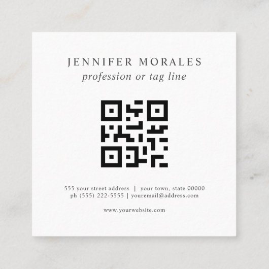 Mauve Graue Pink Creme QR CODE Quadratische Visitenkarte (Rückseite)